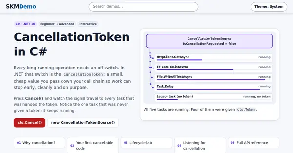 Preview of CancellationToken in C#: An Interactive Guide