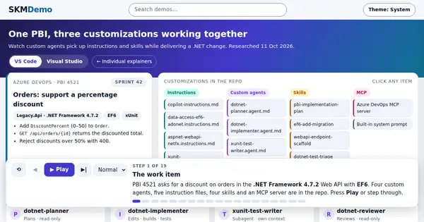 Preview of Agents + Instructions + Skills Together