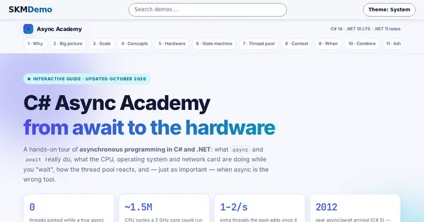 Preview of C# Async/Await Explained: Interactive .NET 10 Guide
